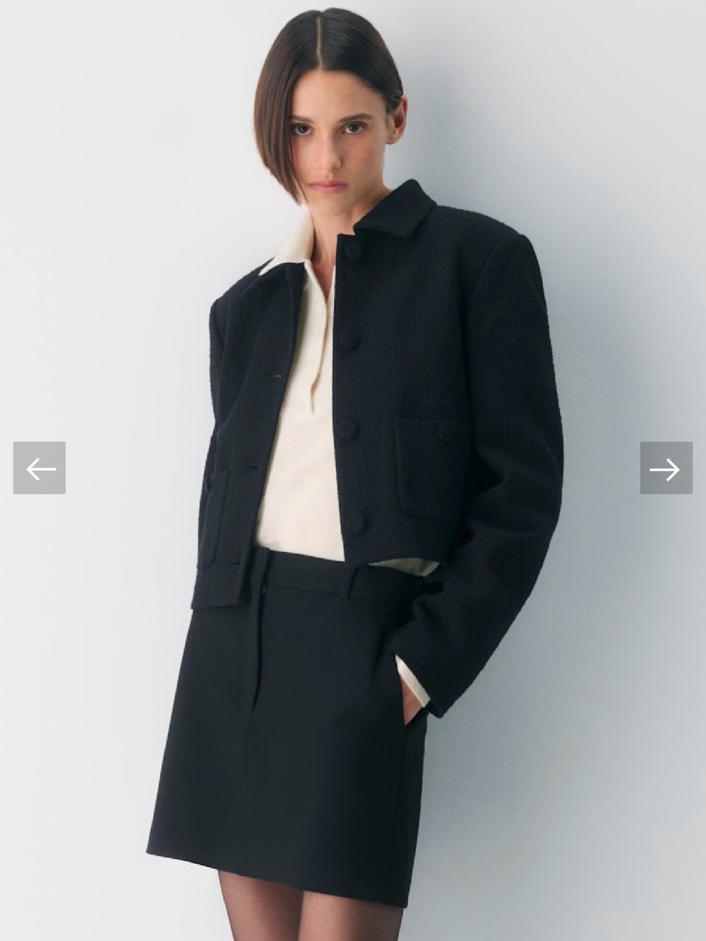 Aritzia Babaton Chisel Mini Skirt Black Tailored Pencil Size 4 EUC career office